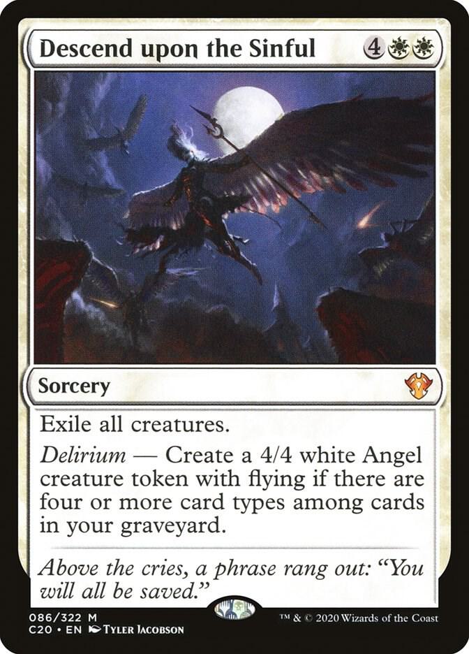 Descend upon the Sinful 86 card from Commander 2020