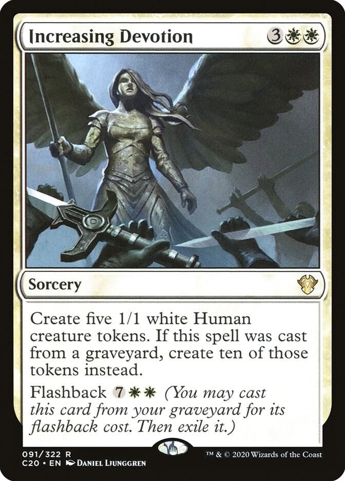 Increasing Devotion 91 card from Commander 2020