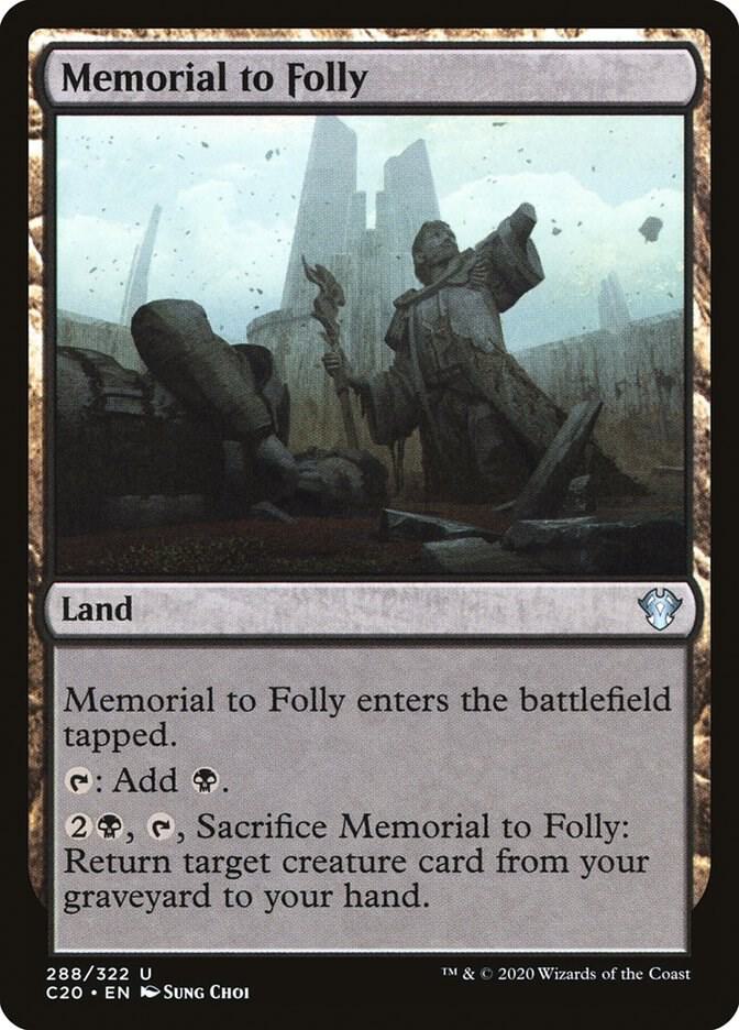 Memorial to Folly 288 card from Commander 2020