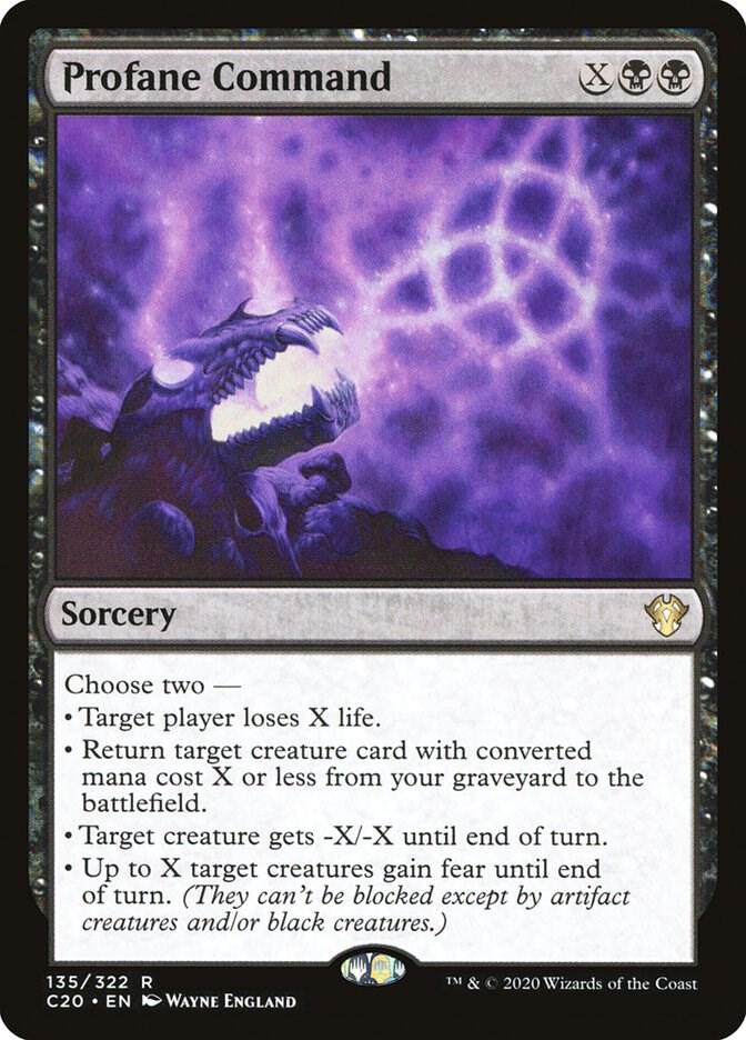 Profane Command 135 card from Commander 2020