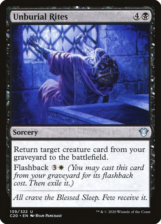 Unburial Rites 139 card from Commander 2020