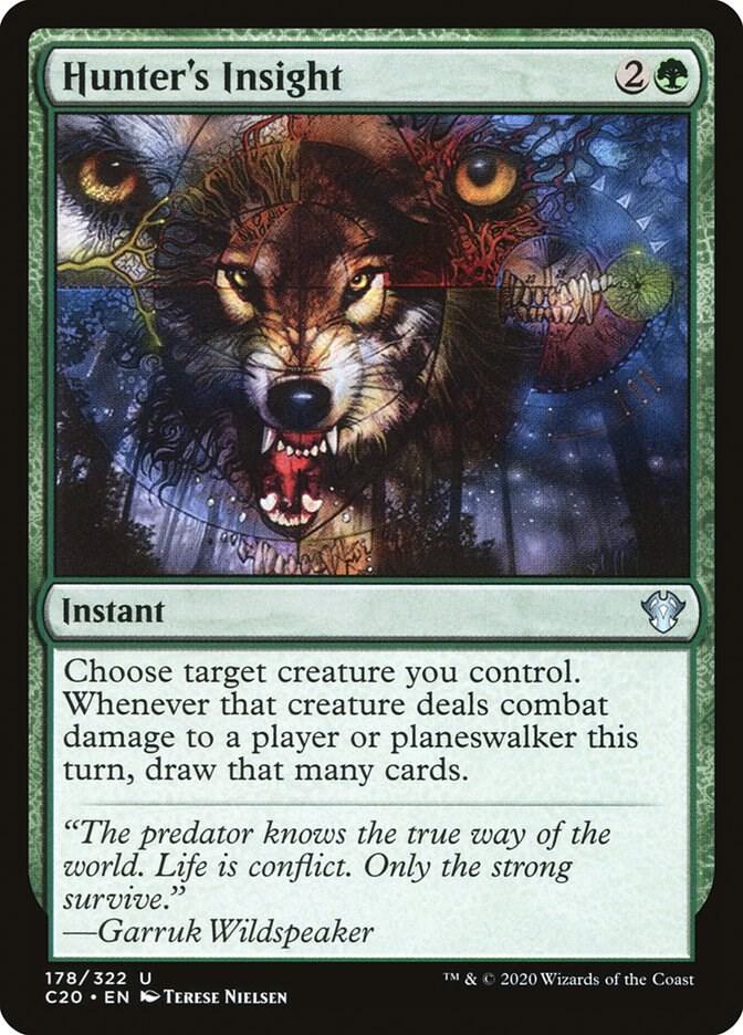 Hunter's Insight 178 card from Commander 2020