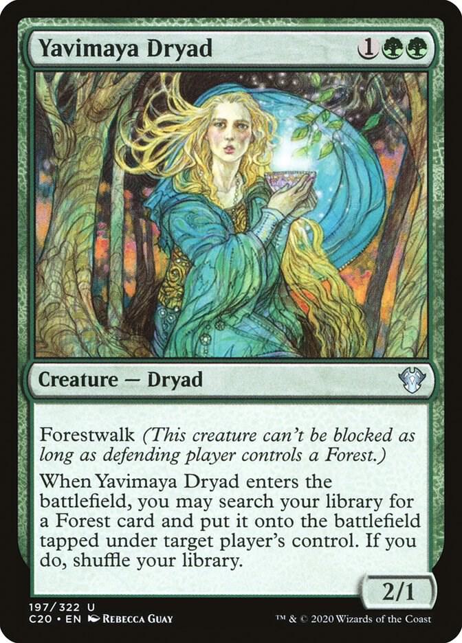 Yavimaya Dryad 197 card from Commander 2020
