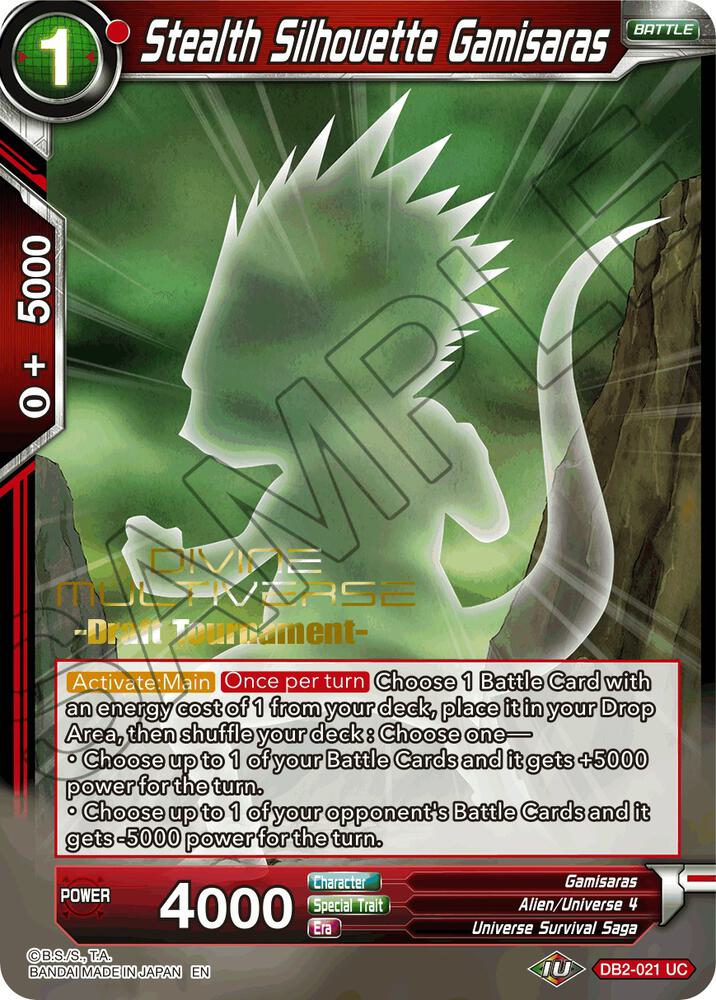 Stealth Silhouette Gamisaras (Divine Multiverse Draft Tournament) DB2-021 card from Tournament Promotion Cards