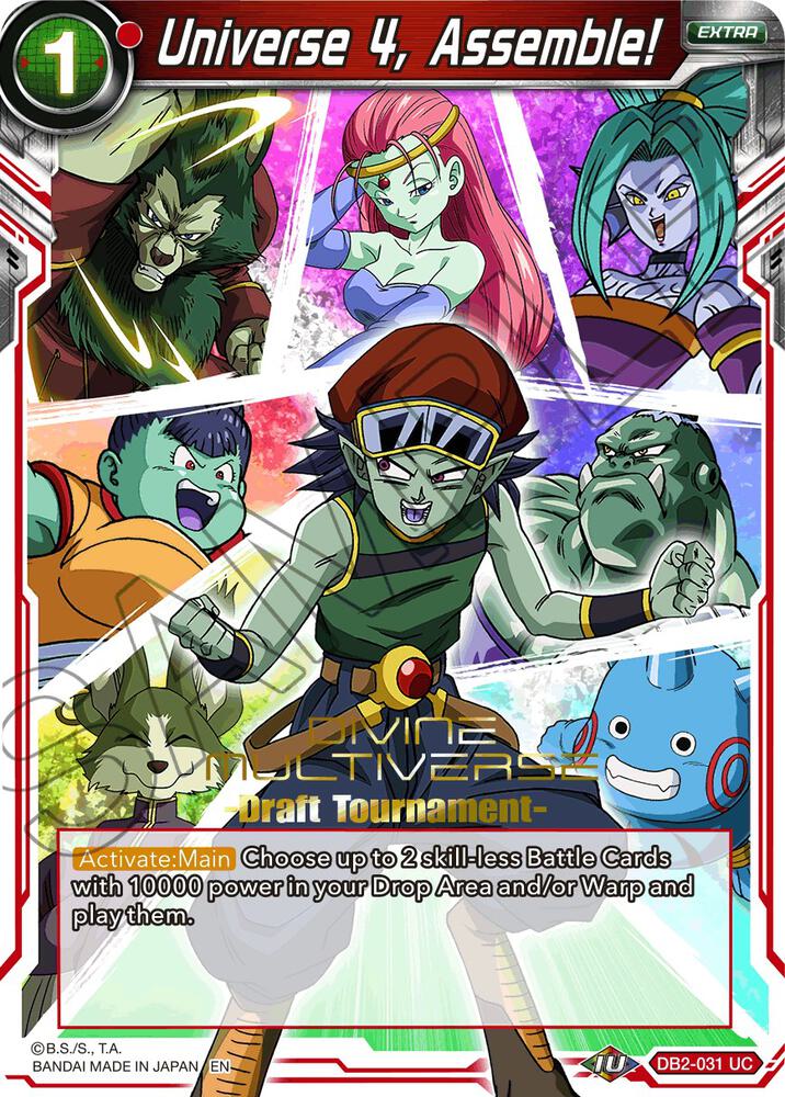 Universe 4, Assemble! (Divine Multiverse Draft Tournament) DB2-031 card from Tournament Promotion Cards