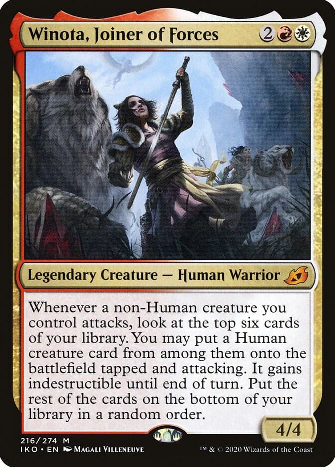 Winota, Joiner of Forces 216 card from Ikoria: Lair of Behemoths