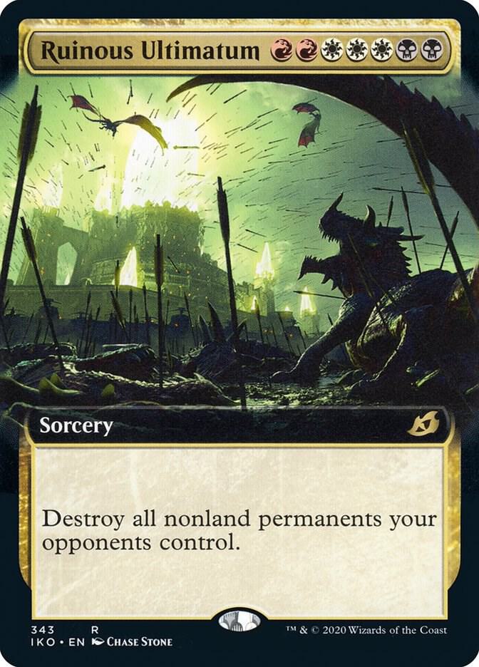 Ruinous Ultimatum (Extended Art) 343 card from Ikoria: Lair of Behemoths