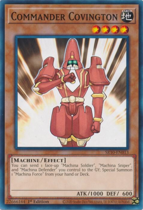 Commander Covington SR10-EN013 card from Structure Deck: Mechanized Madness