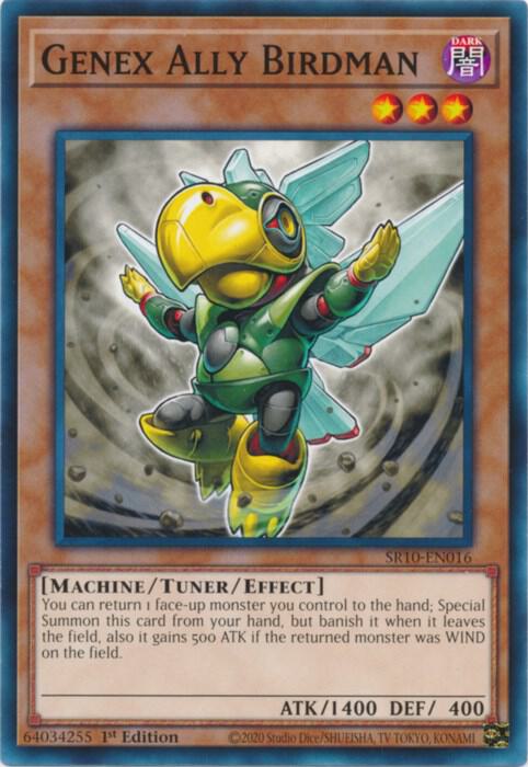 Genex Ally Birdman SR10-EN016 card from Structure Deck: Mechanized Madness