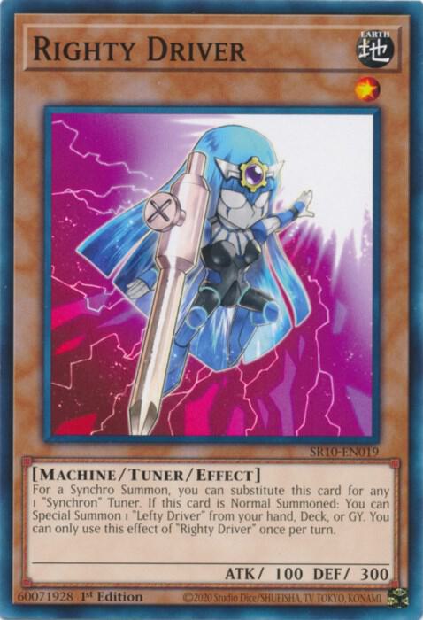 Righty Driver SR10-EN019 card from Structure Deck: Mechanized Madness