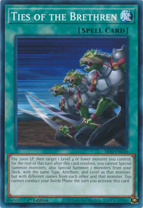 Ties of the Brethren SR10-EN030 card from Structure Deck: Mechanized Madness