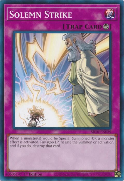 Solemn Strike SR10-EN039 card from Structure Deck: Mechanized Madness