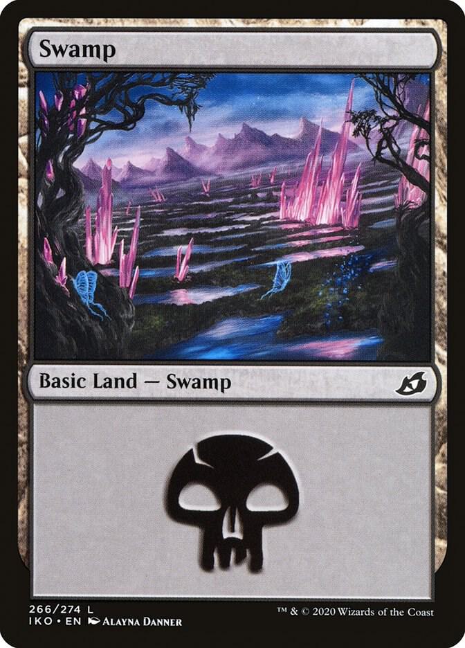 Swamp 266 card from Ikoria: Lair of Behemoths