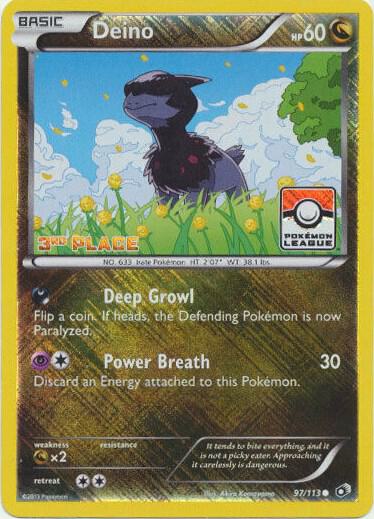 Deino - 97/113 (Pokemon League) [3rd Place] 097/113 card from League & Championship Cards