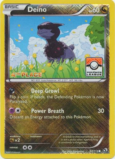 Deino - 97/113 (Pokemon League) [4th Place] 097/113 card from League & Championship Cards
