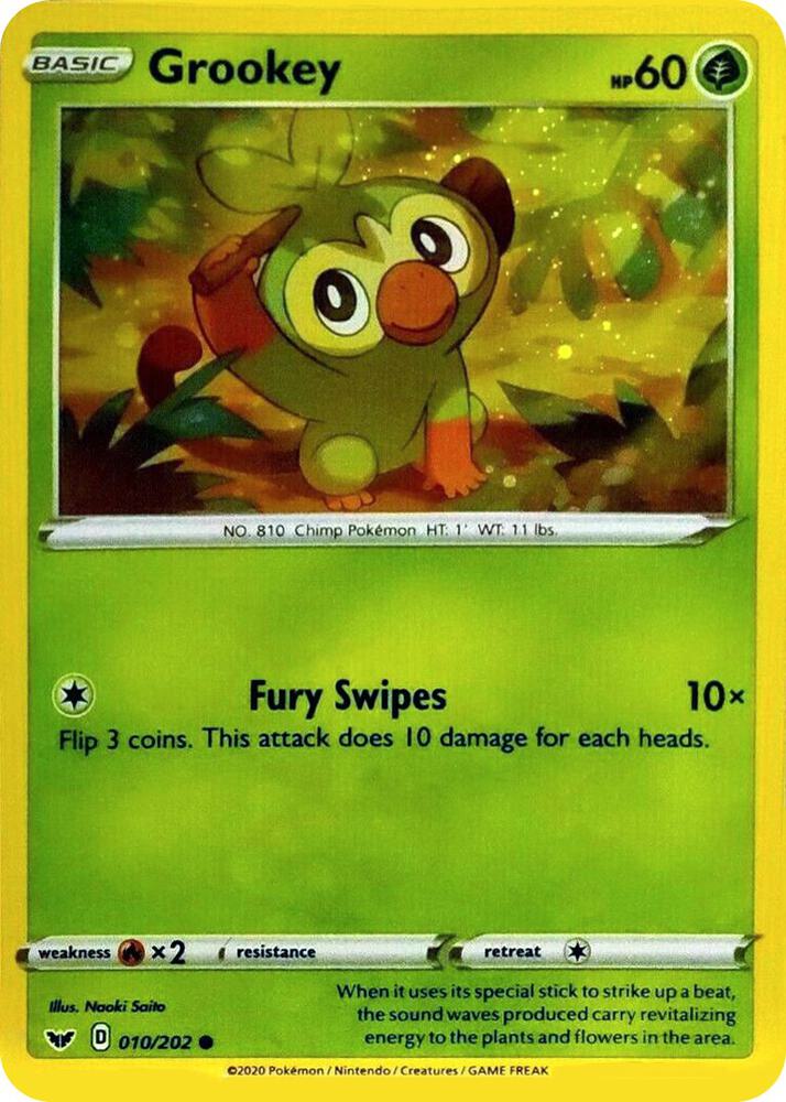 Grookey (Cosmos Holo) 010/202 card from Blister Exclusives