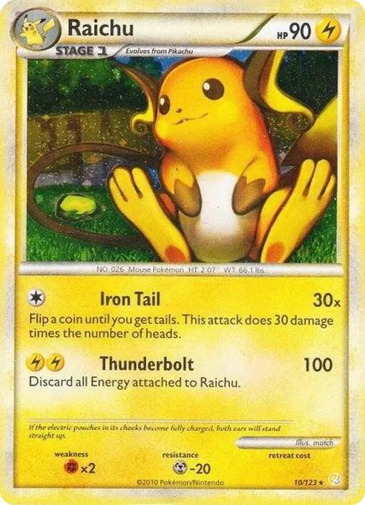 Raichu - 10/123 (Cracked Ice Holo) 010/123 card from Deck Exclusives