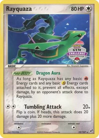 Rayquaza - 22/107 (2004-2005 Gym Challenge) 022/107 card from League & Championship Cards