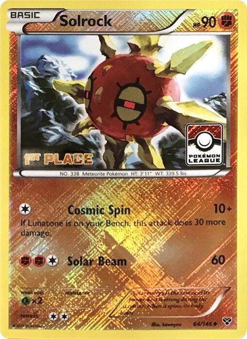 Solrock - 64/146 (Pokemon League) [1st Place] 064/146 card from League & Championship Cards
