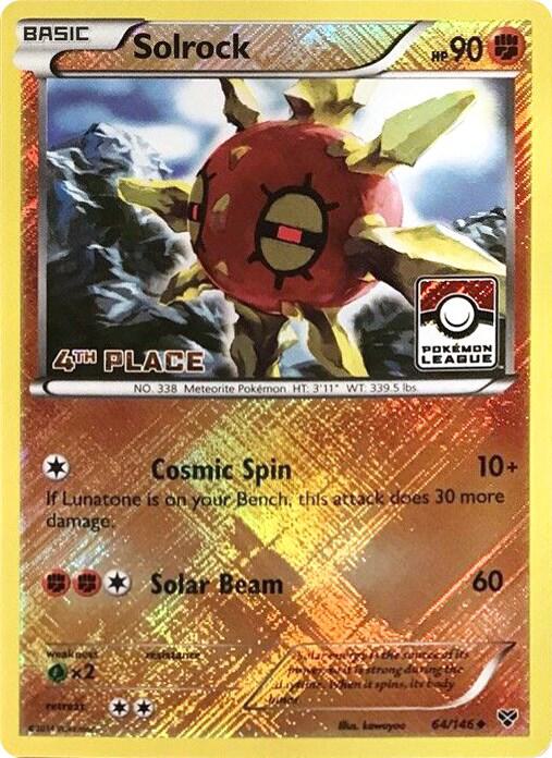 Solrock - 64/146 (Pokemon League) [4th Place] 064/146 card from League & Championship Cards