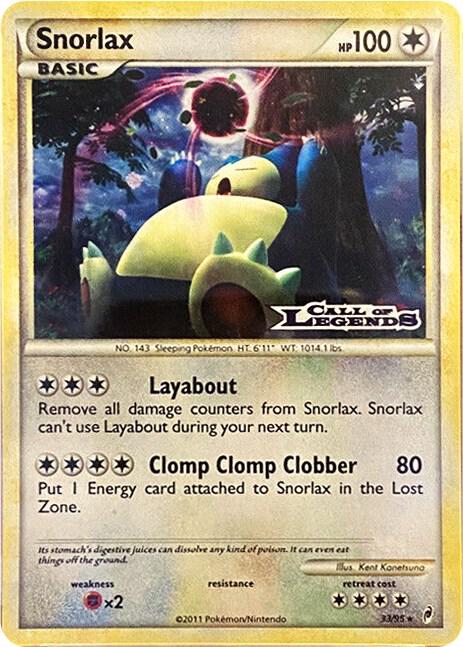 Snorlax (Prerelease) 33/95 card from Nintendo Promos