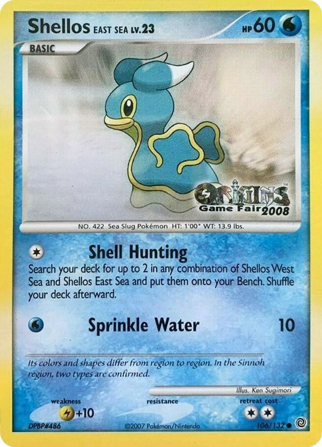 Shellos East Sea (Origins Game Fair 2008) 106/132 card from Nintendo Promos