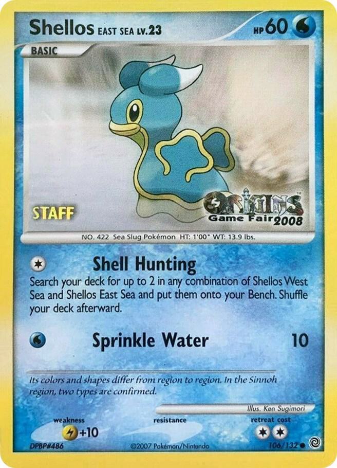 Shellos East Sea (Origins Game Fair 2008) [Staff] 106/132 card from Nintendo Promos