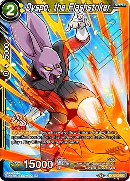 Dyspo, the Flashstriker EX12-05 card from Expansion Deck Box Set 12: Universe 11 Unison