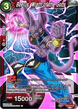 Beerus, Wrath of the Gods EX11-04 card from Expansion Deck Box Set 11: Universe 7 Unison