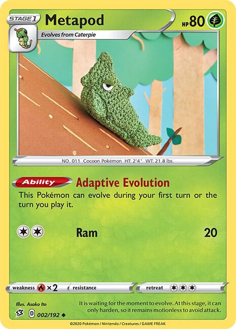 Metapod 002/192 card from SWSH02: Rebel Clash