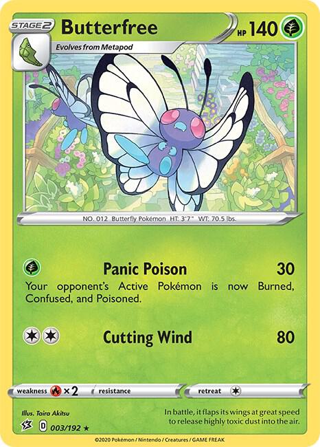 Butterfree 003/192 card from SWSH02: Rebel Clash