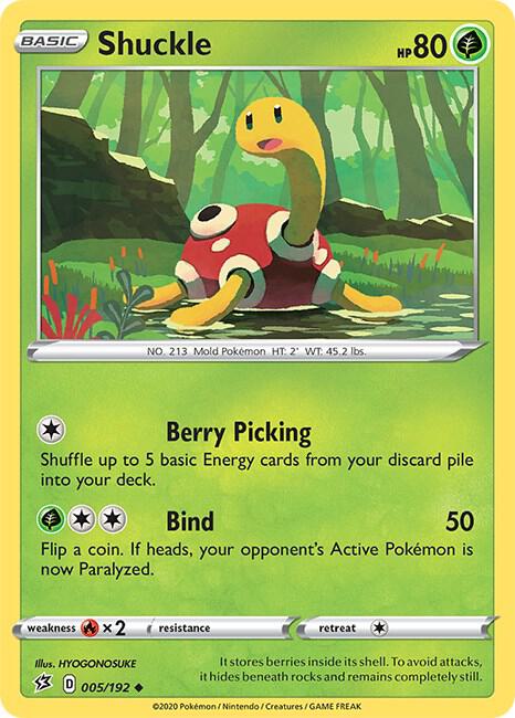 Shuckle 005/192 card from SWSH02: Rebel Clash