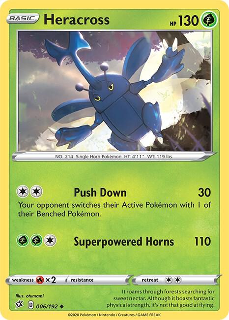 Heracross 006/192 card from SWSH02: Rebel Clash