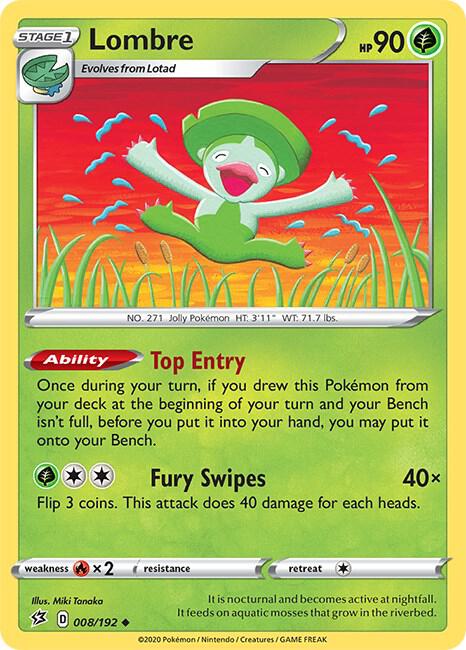 Lombre 008/192 card from SWSH02: Rebel Clash