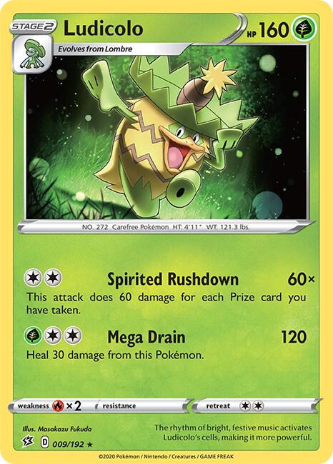 Ludicolo 009/192 card from SWSH02: Rebel Clash