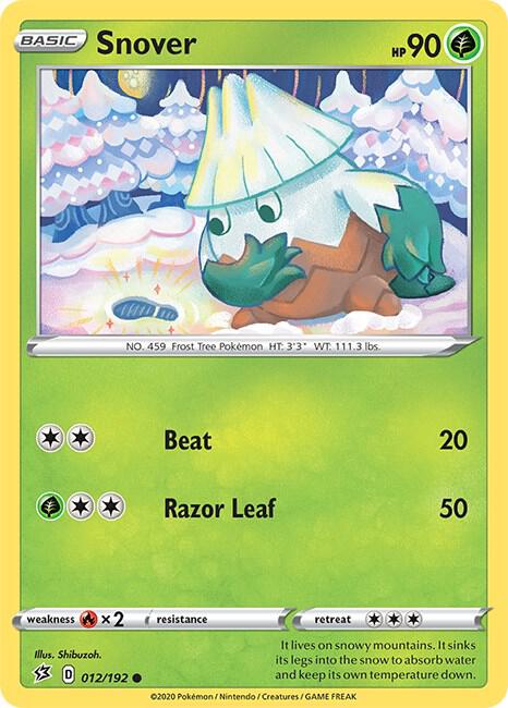 Snover 012/192 card from SWSH02: Rebel Clash