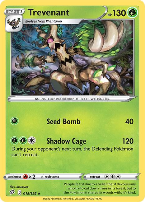 Trevenant 015/192 card from SWSH02: Rebel Clash