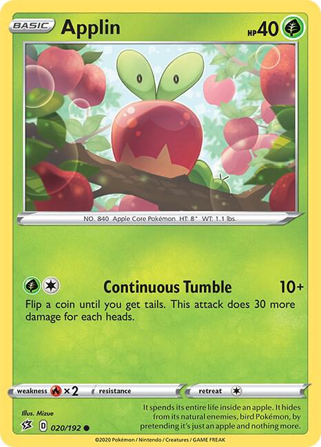 Applin (20) 020/192 card from SWSH02: Rebel Clash