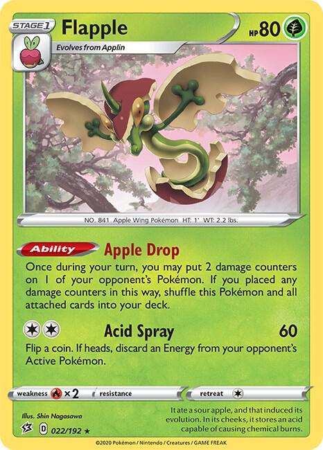 Flapple 022/192 card from SWSH02: Rebel Clash