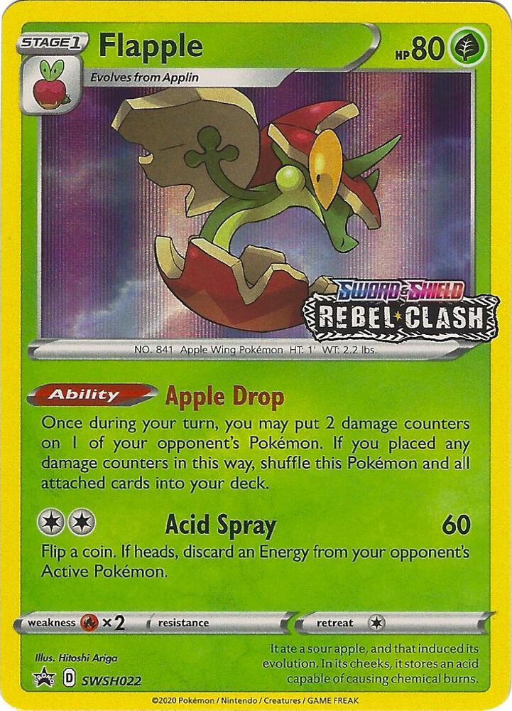 Flapple (Prerelease) SWSH022 card from SWSH: Sword & Shield Promo Cards