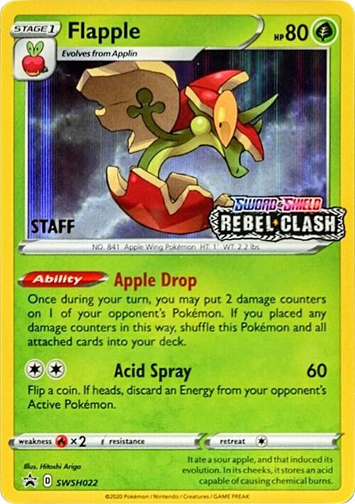 Flapple (Prerelease) [Staff] SWSH022 card from SWSH: Sword & Shield Promo Cards