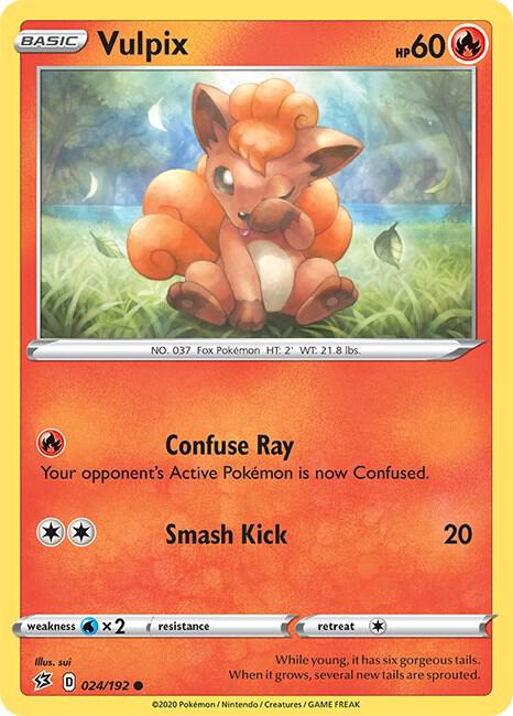 Vulpix 024/192 card from SWSH02: Rebel Clash