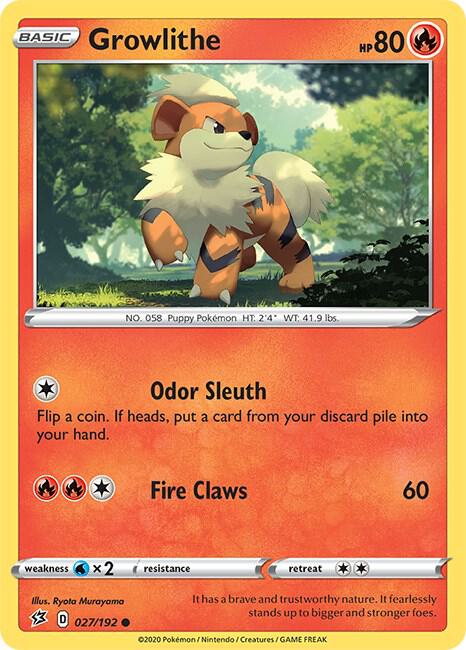 Growlithe 027/192 card from SWSH02: Rebel Clash