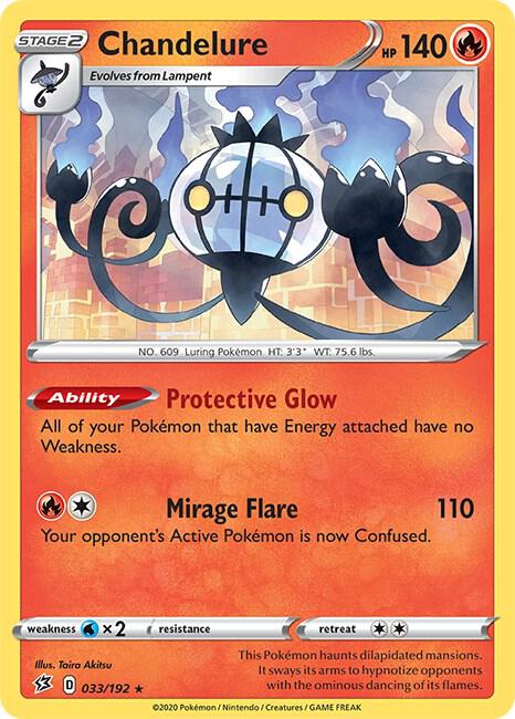 Chandelure 033/192 card from SWSH02: Rebel Clash