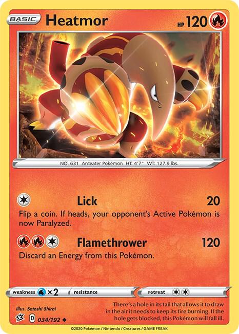Heatmor 034/192 card from SWSH02: Rebel Clash