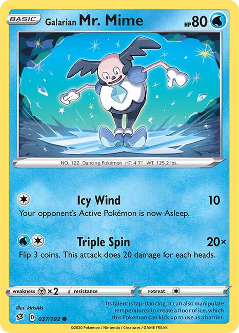 Galarian Mr. Mime 037/192 card from SWSH02: Rebel Clash