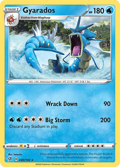 Gyarados 040/192 card from SWSH02: Rebel Clash