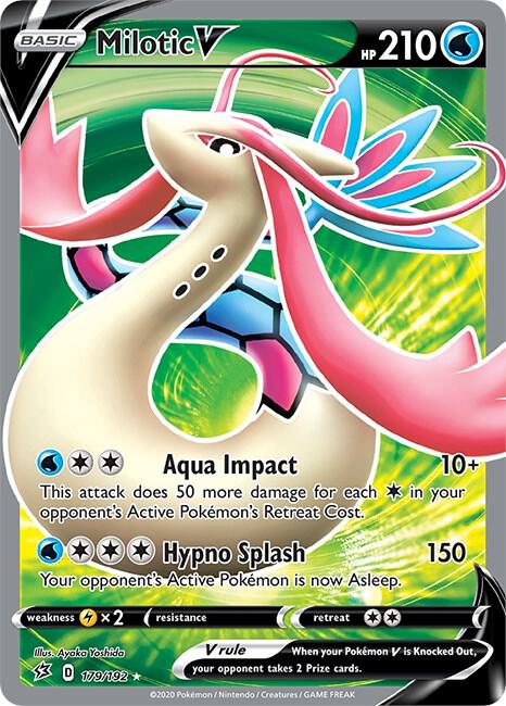 Milotic V (Full Art) 179/192 card from SWSH02: Rebel Clash