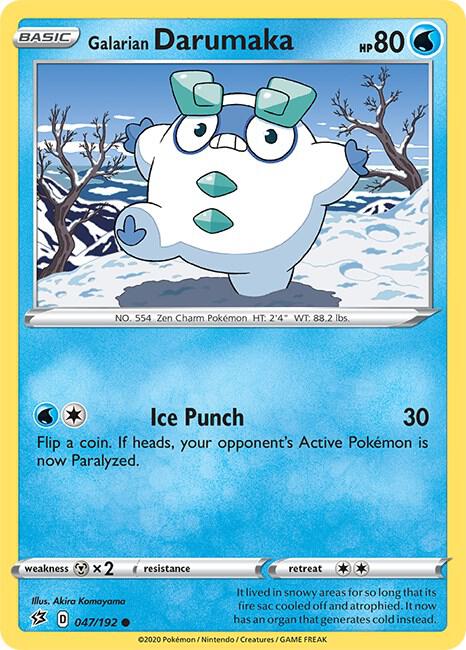 Galarian Darumaka 047/192 card from SWSH02: Rebel Clash