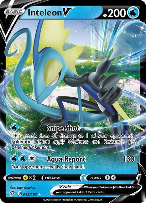 Inteleon V 049/192 card from SWSH02: Rebel Clash